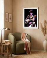John Lee Hooker American Blues Musician Legend Colorful Art framed in a tender room thumbnail