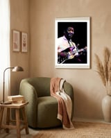 Muddy Waters American Blues Singer Legend Colorful Art framed in a tender room thumbnail
