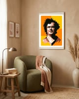Retro Franz Beckenbauer Football  framed in a tender room thumbnail
