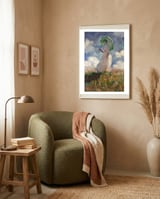 Claude Monet / 'The Woman with a Parasol', 1886, Oil on canvas, 131 × 88 cm. SUZANNE HOSCHEDE. framed in a tender room thumbnail