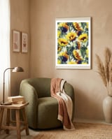 Sunflowers Forever framed in a tender room thumbnail