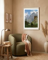 Carlos de Haes / 'Mancorbo Canal in Picos de Europa', 1876, Spanish School. framed in a tender room thumbnail