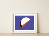 Geometric Shapes No. 37 - orange & purple — framed, leaning against the wall thumbnail