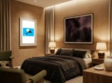 Geometric Shapes No. 46 - blue & black framed in a luxurious room thumbnail