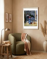 The Blue Vase - 1885/87 - 62x51 cm - oil on canvas - French Post-Impressionism. framed in a tender room thumbnail