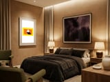 Geometric Shapes No. 47 - orange, black & yellow framed in a luxurious room thumbnail
