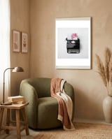 Typing Joy framed in a tender room thumbnail