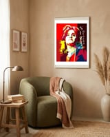 Suzi Quatro Rock N Roll Blues Singer Musician Pop Art WPAP framed in a tender room thumbnail