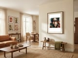 warrior-woman-war-paint-watercolor-portrait framed in a grounding room thumbnail