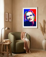 Uma Thurman Kill Bill Pop Art WPAP framed in a tender room thumbnail