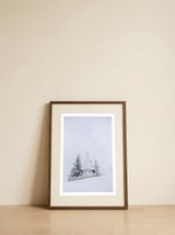 The white church on the snowy mountain — framed, leaning against the wall thumbnail