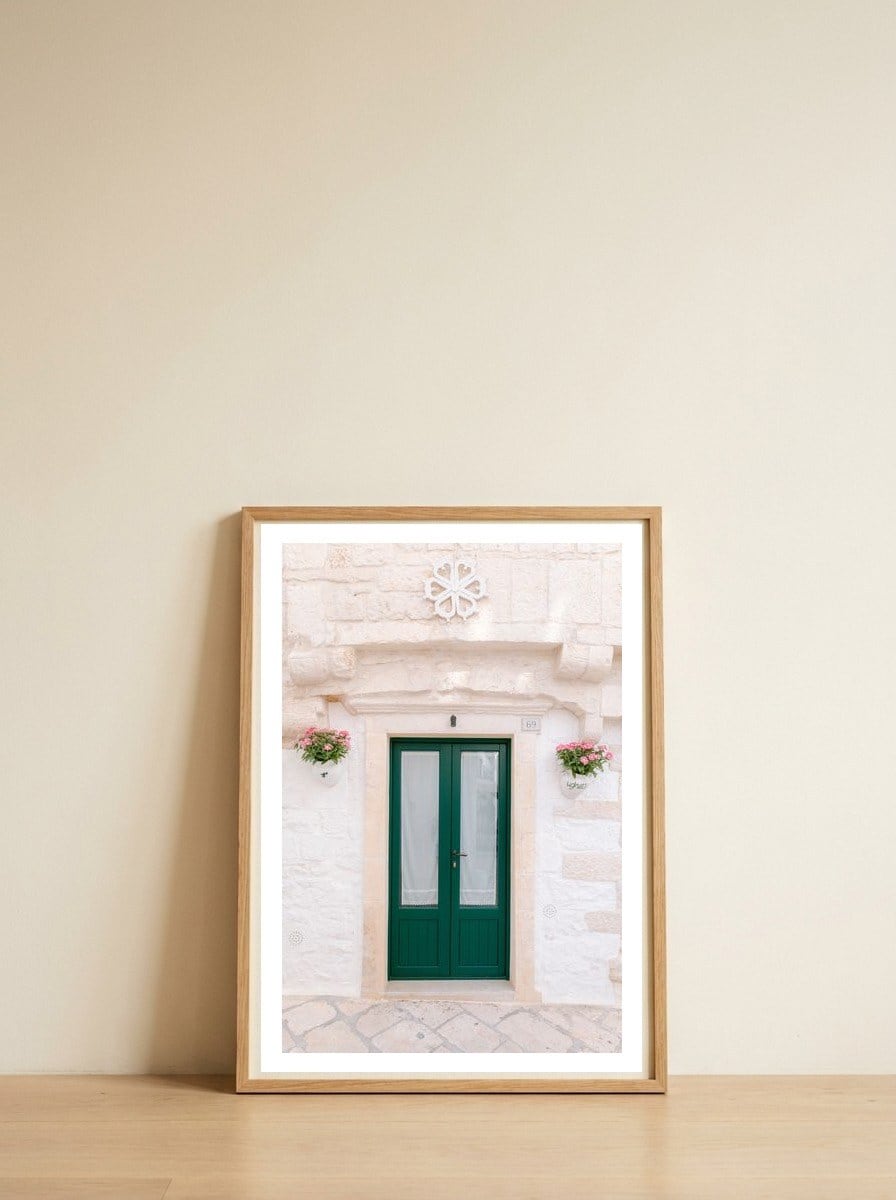 Blooming Entrance — framed, leaning against the wall
