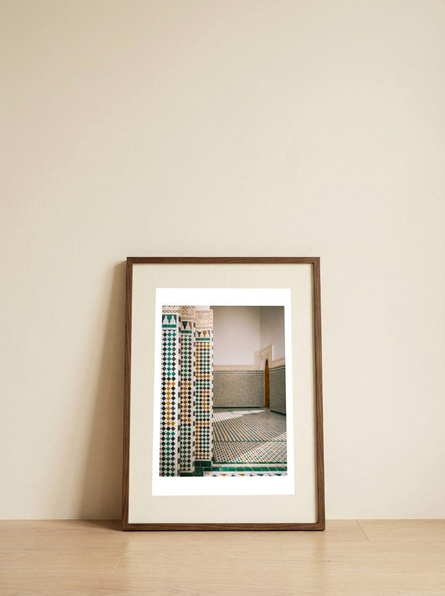 Mosaic walls in the Mausoleum — framed, leaning against the wall