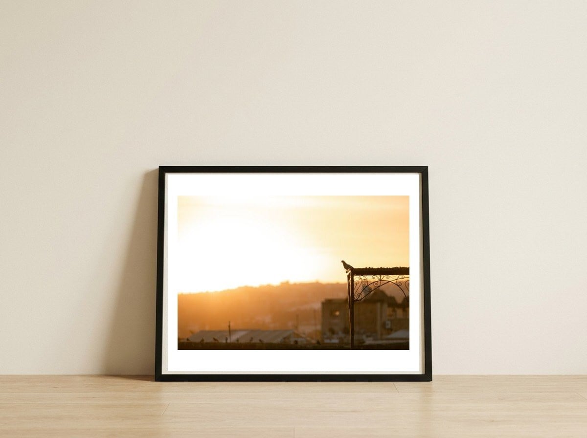 Good morning Morocco — framed, leaning against the wall