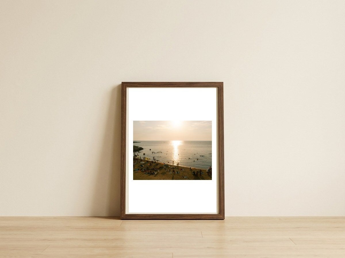 Golden Embrace — framed, leaning against the wall