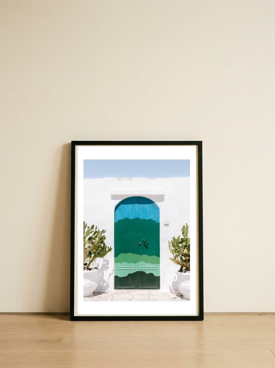 The door of Ostuni — framed, leaning against the wall