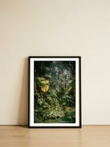 A small jungle in a green house — framed, leaning against the wall thumbnail