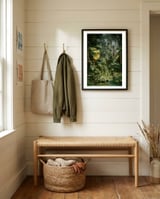 A small jungle in a green house framed in a relaxed room thumbnail