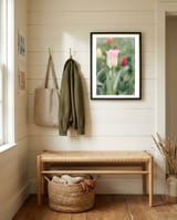 Ethereal Elegance: The soft pink tulip framed in a relaxed room thumbnail