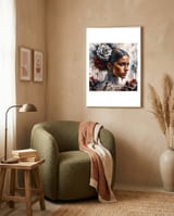 silver-rose-flamenco-side-view framed in a tender room thumbnail