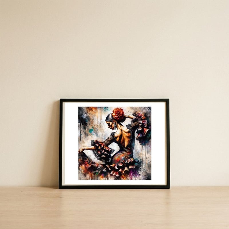 midnight-lace-flamenco-dancer — framed, leaning against the wall