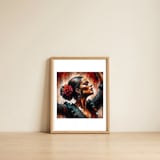 crimson-rose-flamenco-profile — framed, leaning against the wall thumbnail