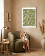 Jade Rainbow Mixed Tiles framed in a tender room thumbnail