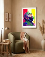 Luciano Pavarotti Opera Musical Pop Art WPAP  framed in a tender room thumbnail