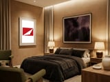 Geometric Shapes No. 71 - red, white & black framed in a luxurious room thumbnail