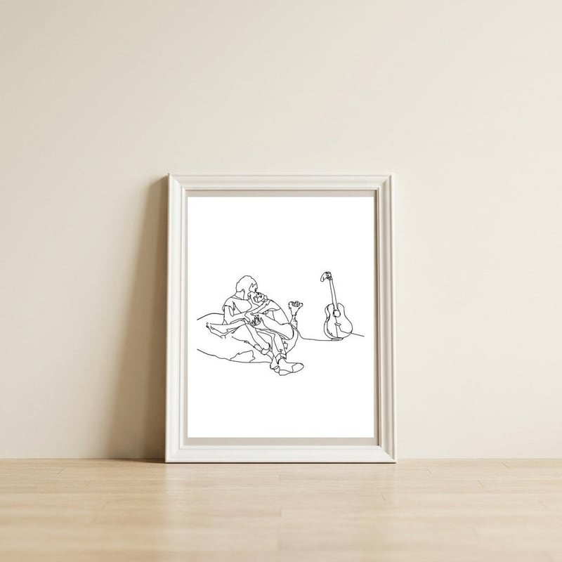 Kiss Me — framed, leaning against the wall
