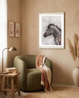 Zebra Watercolor framed in a tender room thumbnail