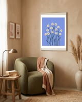 Simple Daisies - periwinkle framed in a tender room thumbnail
