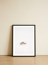 Reindeer in the snow — framed, leaning against the wall thumbnail