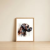 expressive-dog-profile-portrait — framed, leaning against the wall thumbnail