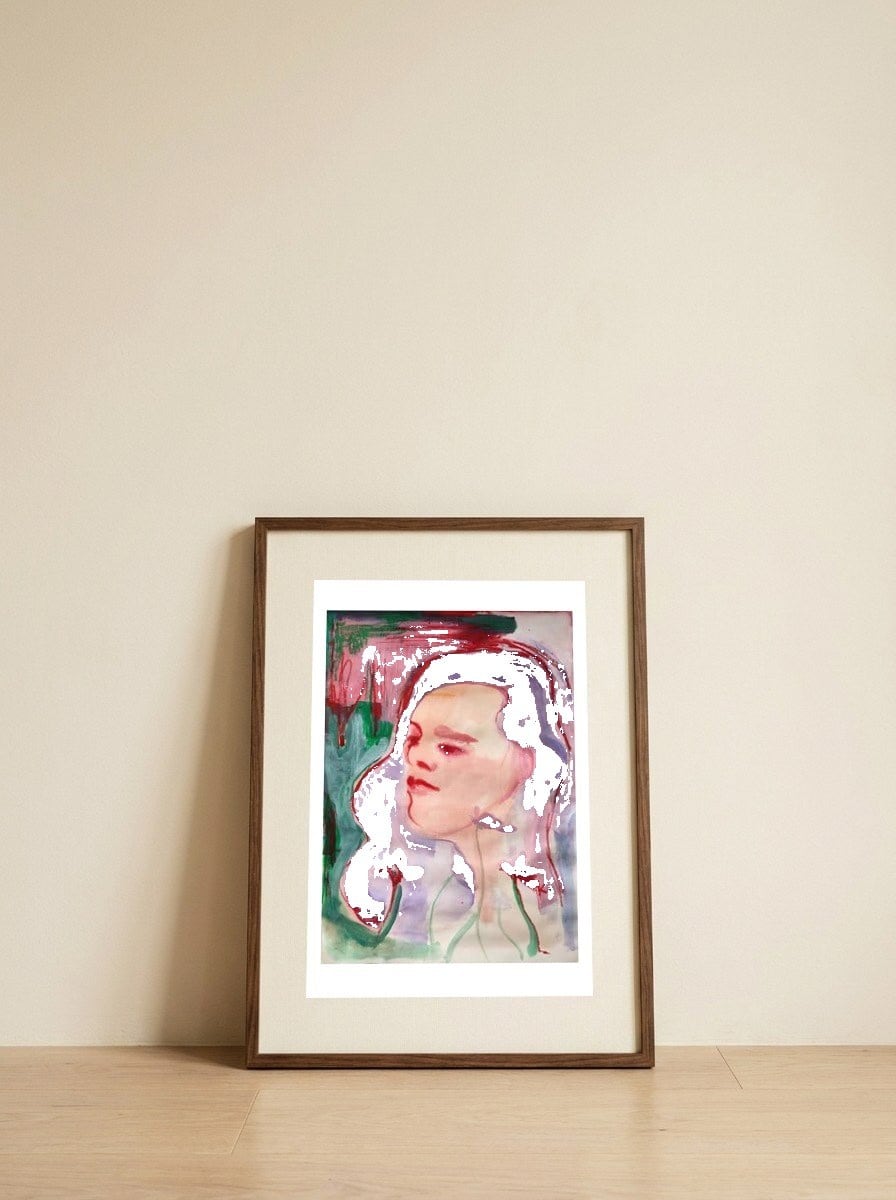 Calla — framed, leaning against the wall
