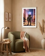 astronaut's final mission framed in a tender room thumbnail