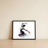 ballet-dancer-in-a-weightless-leap — framed, leaning against the wall thumbnail