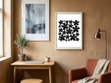Black Flowers Pattern framed in a focused room thumbnail