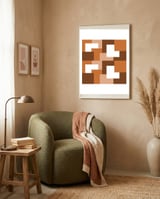 Brown Abstract Square Tiles framed in a tender room thumbnail