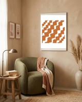 Brown Wavy Pattern framed in a tender room thumbnail