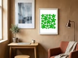 Green Flowers Pattern framed in a focused room thumbnail