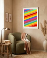 Rainbow Retro Paatern framed in a tender room thumbnail