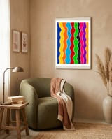 Retro Wavy Pattern framed in a tender room thumbnail