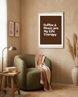 Coffee and books are my life therapy framed in a tender room thumbnail