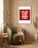Our love is built to last forever framed in a tender room thumbnail