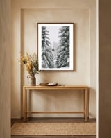 Red gondola at winter landscape | Winter nature photography | Austria framed in a welcoming room thumbnail