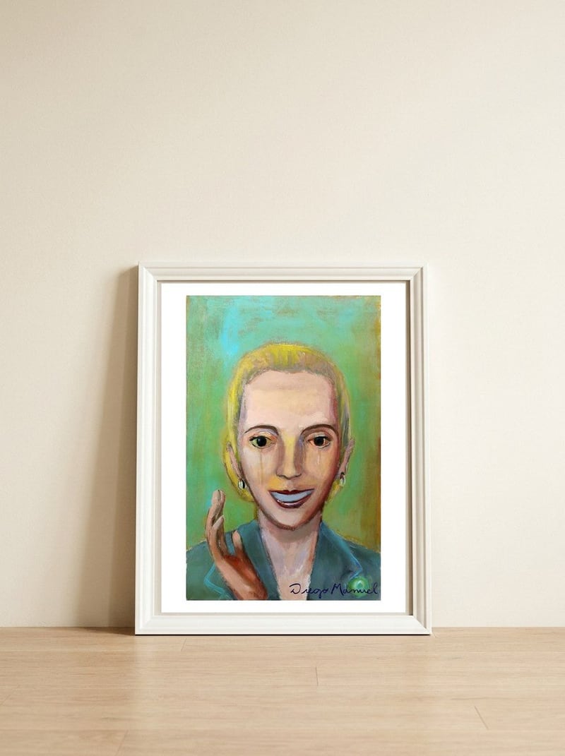 Evita Y El Pueblo — framed, leaning against the wall