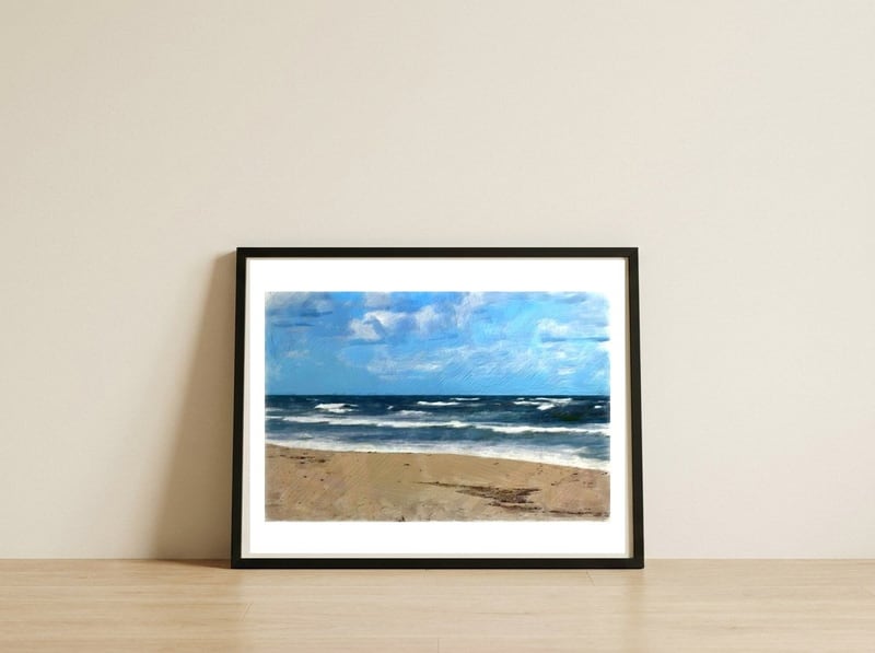 Ocean Days — framed, leaning against the wall