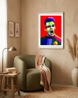 Lautaro Martinez Football Striker Pop Art framed in a tender room thumbnail