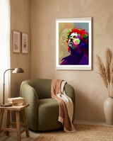 Steve Lukather Guitarist Pop Art WPAP framed in a tender room thumbnail